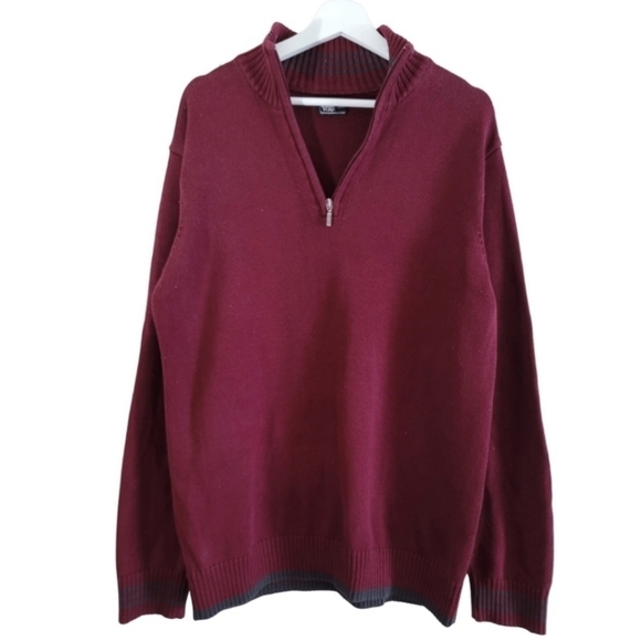 Denver Hayes Pull Over Ribbed Sweater Size Large in Maroon - Picture 1 of 10